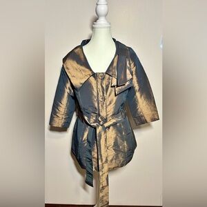 Elegant Metallic Olive Gold Women's Jacket